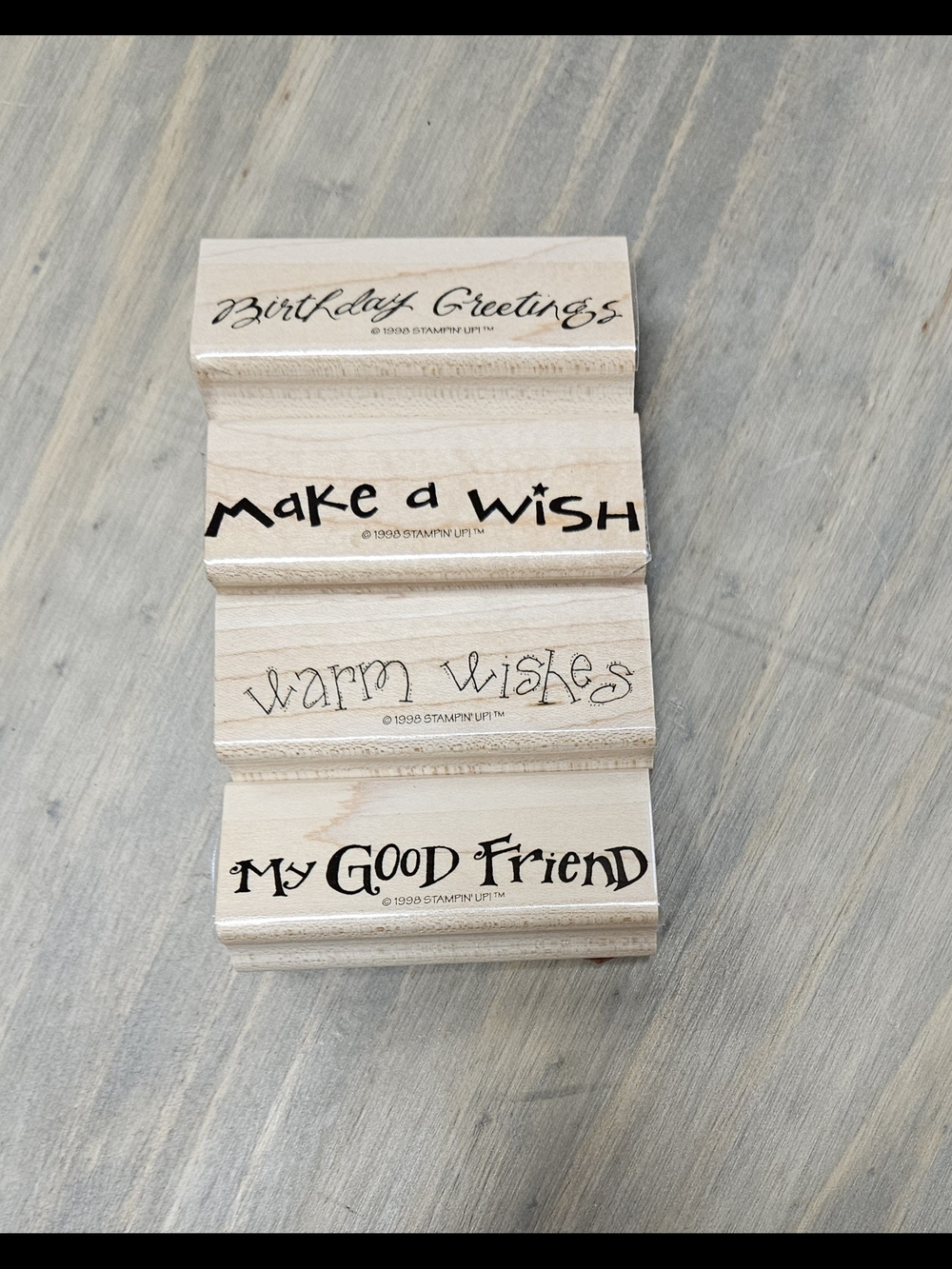 Stampin' Up! Wood Sentiment Stamp Set - Natural Wood